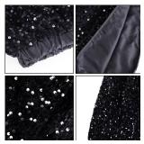 Haakong Black Girls Sequin Skirt for Girls Party Sparkly Skirts Elastic Waist Sparkle Metallic Skirts size 8y