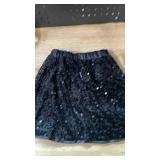 Haakong Black Girls Sequin Skirt for Girls Party Sparkly Skirts Elastic Waist Sparkle Metallic Skirts size 8y