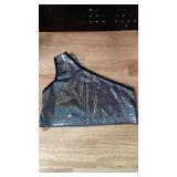 KKmeter Kids Girls One-Shoulder Sequins Dance Crop Tops Jazz Hip Hop Stage Performance Tank Vest Dancewear (Black, 5-6)