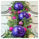 KI Store 4pcs Disco Christmas Balls 6-Inch Purple Large Mirror Christmas Tree Ornaments for Xmas Decor (only 1 in bag)