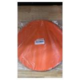 SHACOS 100 PCS Round Paper Placemats 13 inch Disposable Fall Place Mats for Dinner Wedding Birthday Party Festival Table Decoration Indoor Outdoor, Orange