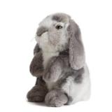 Living Nature Grey Sitting Lop Eared Rabbit Stuffed Animal | Fluffy Rabbit Animal | Soft Toy for Kids | 7 inches