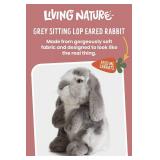 Living Nature Grey Sitting Lop Eared Rabbit Stuffed Animal | Fluffy Rabbit Animal | Soft Toy for Kids | 7 inches