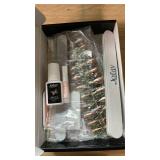 Chrome Press on Nails Short 6 Styles, Jofay Fashion 144Pcs Salon-Like Mirror Metal Stiletto Fake Nails with Glue, Glitter Artificial Acrylic False Nails for Party, Glue on Nails Press Ons in 12 Sizes