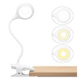 Reading Light, 28 LEDs Rechargeable Clip on Lamp, 3 Color x 3 Brightness Clip On Light for Bed Headboard with Safety Switch, Eye Protection Book Light for Reading in Bed, Touch Control Table Desk Lamp