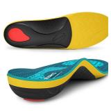 WalkHero Heavy Duty Orthotics Insoles, Plantar Fasciitis High Arch Support Shoe Inserts for 220lbs, Remain Comfortable After Standing All Day (Mens 4-4.5 | Womens 6-6.5, Coral Green)