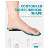 WalkHero Heavy Duty Orthotics Insoles, Plantar Fasciitis High Arch Support Shoe Inserts for 220lbs, Remain Comfortable After Standing All Day (Mens 4-4.5 | Womens 6-6.5, Coral Green)