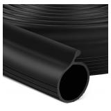 16.5 FT Garage Door Bottom Seal Rubber 0.19\ P Bulb Bottom Garage Weather Stripping for Single Channel, Flexible Weatherproof Replacement Strip Seal Fits 16.5FT Wide, Blackin