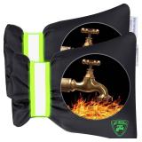 2Pack Outdoor Faucet Covers for Winter - Pro 6.7\ W x 8.3\in H Outdoor Water Faucet Cover Socks for Winter Freeze Protection Pipe Insulation Reusable Waterproof Insulated Spigot backflow Cover,Blackin
