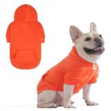 KOOLTAIL Fall Dog Hoodie - Soft and Warm Dog Thanksgiving Sweater with Leash Hole and Pocket, Pet Winter Coat, Cold Weather Clothes Sweatshirt for Small Medium Large Dogs Puppy Cat Boys Girls, Orange 