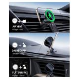 Lamicall 15W for MagSafe Car Mount Charger - 20X Strong Magnets Wireless Car Phone Holder Charger, Magnetic Phone Holders for Car Vent Dash Gift Accessories for Women Men for iPhone 17 Pro Max Black