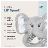 Bearington Collection Baby Lilft Spout, 5.5 in Gray Elephant Plush Stuffed Animal - Baby Elephant Stuff - Newborn Toys