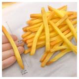 Realistic Fake French Fries (10-Pack) - Faux Food Props for Dollhouse Miniatures, Photography, Crafts, and Displays