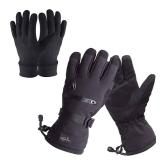 CAMYOD Men Waterproof Skiing Snowboarding Gloves with Zipper Pocket, Air Vent, Separated Liner Gloves-2 Pairs Set(2-Pair,L)
