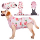 Kuoser Dog Onesie for Surgery Female, Surgical Onesie for Dogs, Female and Male Post-Op Wear, Recovery Suit for Dogs After Surgery Breathable Pet Surgery Suit, Pink XL