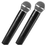 Chivao 2 Pack Fake Microphone Prop Microphone Play Plastic Mics Toy Mic Simulate Speech Practice for Karaoke Fun Stage Costume Prop Birthday Party, 9.5 x 2 Inch