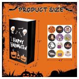 XiaosRen Halloween Treat Bags- 24 Pack Halloween Trick or Treat Goodie Bags with Stickers Candy Bag Kids Party Favors