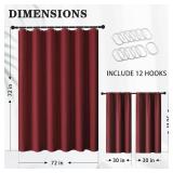 Culudea Burgundy Waffle Textured Cloth Shower Curtain Set, Modern Solid Bathroom Window Waterproof Shower Curtains for Bathroom Decor