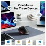 TECKNET Ergonomic Mouse, Wireless Bluetooth Vertical Mouse, 4800 DPI Optical Tracking, 6 Adjustable DPI, Quiet Clicks, 2.4GHz with USB A Receiver, 12 Months Battery, 6 Buttons, Wide Compatibility