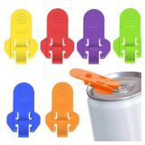 Heartfeltyire Soda Can Opener Tool 6 Pcs Colorful Easy Manual Hand Plastic Protector Ring Lift Rated Beer Covers Tabs Lids for Cold Drink Aluminum Beverage Shields from Dust