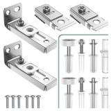 Bifold Door Hardware Repair Kit - 2 Pack Bi-fold Sliding Closet Door Hardware Kit for 78\ to 1\in Track, Folding Pocket Door Replacement Parts Set Include Top Bottom Pivots Bracket and Guide Wheelin