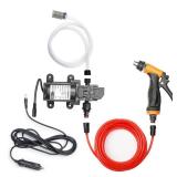 Bang4buck Portable Intelligent Electric Pressure Washer Pump 100W 160 PSI 12V Portable Pressure Powerful Washing Kit with 21.3 Feet PVC Hose for Home, Car, Garden, Projects (100 W-Black Hose)