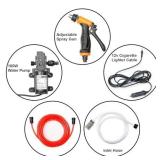 Bang4buck Portable Intelligent Electric Pressure Washer Pump 100W 160 PSI 12V Portable Pressure Powerful Washing Kit with 21.3 Feet PVC Hose for Home, Car, Garden, Projects (100 W-Black Hose)