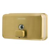 VANNSOO Wall Mounted Hand Soap Dispenser Bathroom, 1200ml 40oz Commercial Stainless Steel Liquid Soap Dispenser Wall Mount (Horizontal Gold)