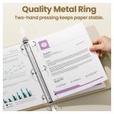 SUNEE 3 Ring Binder 1 Inch 4 Pack, Clear View Binder Three Ring PVC-Free (Fit 8.5x11 Inches) for School or Office Supplies, Neutral Aesthetic