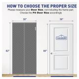 HADOR Magnetic Thermal Insulated Door Curtain Fit Door Size 36\ x 80\in, Quilted Oxford Fabric Thicken Cotton Fill, Winter Cover Keep Cold Draft Out, Blanket Insulation for Front Patio Doors Grayin