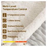 Heated Wearable Electric Blanket with Sleeves and Foot Pocket, Stripe Fleece Sherpa, 6 Heat Levels 12H Timer Setting, Over-Heat Protection, Machine Washable, 52x72 Inches Gray for OfficeHomeGift