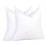 puredown® Feather Down Throw Pillow Inserts 22 x 22 (Pack of 2, White), Big Throw Pillows for Floor, Couch, Bed, Machine Washable