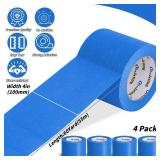 4 Rolls Blue Painters Tape Bulk 4 inch x 60 Yards, Total 240 Yd, Painters Masking Tape No Residue Wall Painting Tape Artist Tape Trim Edge Finishing Tape for Wall Painting Decoration DIY Supplies