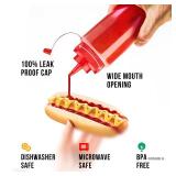 Norcalway 16 oz Condiment Squeeze Bottles for Sauces - Leak Proof - 6 Pack