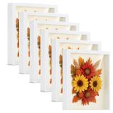 Tuanse 6 Pieces Shadow Box Picture Frame Square Shadow Boxes Display Cases for Sports Memorabilia Wedding Memories Crafts Pins Awards Medals Tickets and Photos(White,5 x 7 Inch)