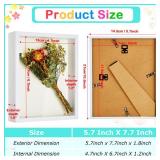 Tuanse 6 Pieces Shadow Box Picture Frame Square Shadow Boxes Display Cases for Sports Memorabilia Wedding Memories Crafts Pins Awards Medals Tickets and Photos(White,5 x 7 Inch)