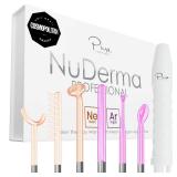 NuDerma Professional Skin Therapy Wand - Portable Skin Therapy Machine with 6 Neon and Argon Wands  Boost Your Skin  Clear Firm and Tighten