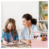 LAFARA Multipurpose Caddy Organizer with Handle and Adjustable Divider, Portable Art Supply Storage Organizer for Art Craft Supplies, Dorm, Classroom, Office, Bathroom, Shower, Cleaning, Makeup (Pink)