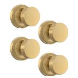 Asidrama 4 Pack Champagne Bronze Privacy Door Knobs with Lock, Door Handles with Champagne Bronze Door Knobs Interior for Bedroom or Bathroom, Heavy Duty Door Lever for Left Right Sided Doors