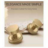 Asidrama 4 Pack Champagne Bronze Privacy Door Knobs with Lock, Door Handles with Champagne Bronze Door Knobs Interior for Bedroom or Bathroom, Heavy Duty Door Lever for Left Right Sided Doors