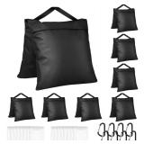 Evekea 8 Packs Sandbags Weight Bags for Photo Studio, Heavy Duty Saddlebag for Canopy, Umbrella Base, Backdrop Stand, Photo Tripod, Picnic Table,Fishing Chair