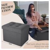 Docvania Ottoman Storage Ottoman Foot Rest Stool Foldable Bench with Storage Student Dormitory Bedroom and Entryway 16 X 12 X 12