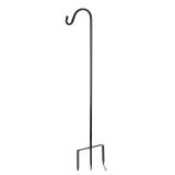 EXCMARK Shepherd Hook 48 inch 12 inch Thick Use at Weddings, Hanging Solar Lights, Lanterns, Bird Feeders, Metal Hanger Hook. (Black, 48 inch) U.S. Patent.