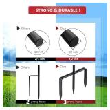 EXCMARK Shepherd Hook 48 inch 12 inch Thick Use at Weddings, Hanging Solar Lights, Lanterns, Bird Feeders, Metal Hanger Hook. (Black, 48 inch) U.S. Patent.