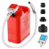 anngrowy Fuel Transfer Pump Battery Powered with Auto-Stop, Gas Can Pump Transfer with 4 Adaptors, 3.2 GPM, 51\ Hose, Portable liquid Transfer Pump for Oil, Gasoline, Diesel, Kerosene, Gifts for Himin