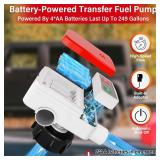 anngrowy Fuel Transfer Pump Battery Powered with Auto-Stop, Gas Can Pump Transfer with 4 Adaptors, 3.2 GPM, 51\ Hose, Portable liquid Transfer Pump for Oil, Gasoline, Diesel, Kerosene, Gifts for Himin