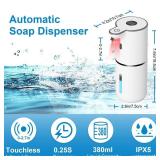 Automatic Foaming Soap Dispenser Touchless, USB Rechargeable Smart Hand Soap Dispenser, 6-Level Adjustable, 12.8oz380mL Wall Mounted for Bathroom Kitchen Dish Soap
