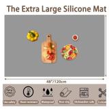 Silicone Mats for Kitchen Counter, 48\x32\in(120cmx80cm) Large Heat Resistant Mat Kitchen Island Waterproof Countertop Protector Mat Nons-slip Extra Large Counter Mat, Dark Grayin