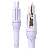 NOVUS 1.25 Inch Automatic Rotating Curling Iron for Effortless Waves and Beach Curls, Auto Hair Curler with 60M Ions Anti-Scald, Fast Heating for Hair Styling (Purple)
