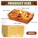 No Folding Required 50 Pack 2Lb Basketball Party Decorations Basketball Plates Basketball Paper Food Trays Party Supplies Basketball Disposable Serving Boats for Basketball Party Decorations